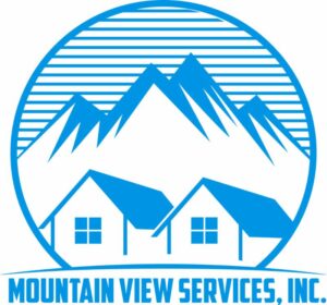 Logo of Mountain View Services in blue color