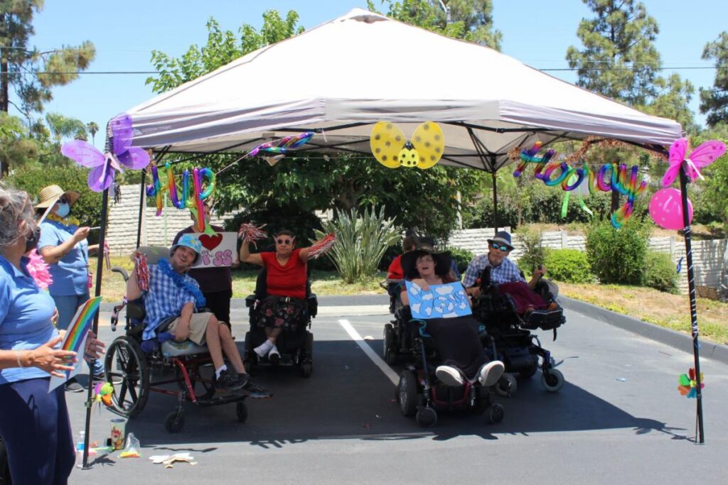 Willow House greets the car parade of family and friends